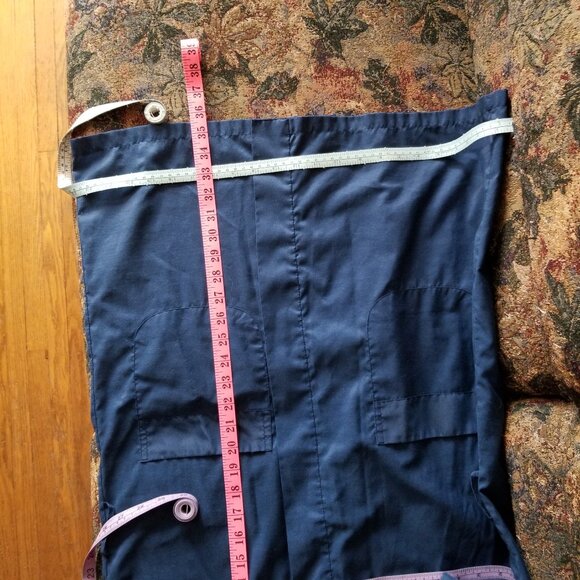 Colourful embroidery Chinese dragon & clouds, navy blue robe, S, M, vintage 80s - Picture 8 of 8